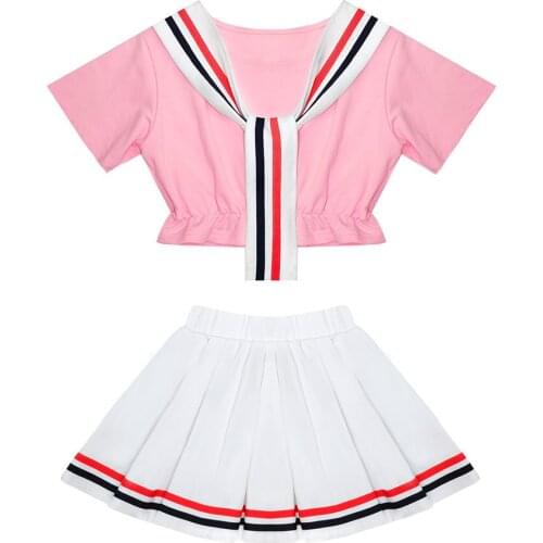 Spring Summer Children Hip Hop Clothes Cute Girls Jazz Street Dance Costume Tops And Skirt Set Ballroom Dancewear Stage Outfit