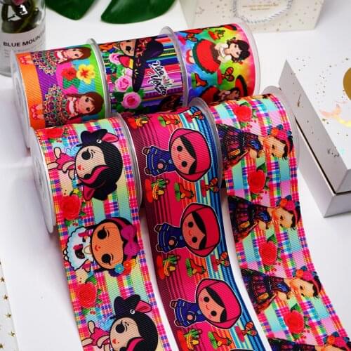 DIY Cartoon Mexican Style Printed Grosgrain Ribbon For Craft Supplies Sewing Accessories 5 Yards. 31763