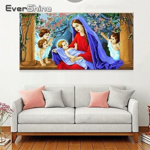 EverShine 5D Diamond Painting Religion Full Square/Round Diamond Embroidery Nativity Big Rhinestone Painting Mosaic Home Decor