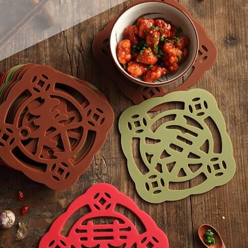 Chinese Style Retro Heat Insulation Placemat Table Placemat Nordic Style Non-slip Furniture Decoration mat Coffee Cup Mat