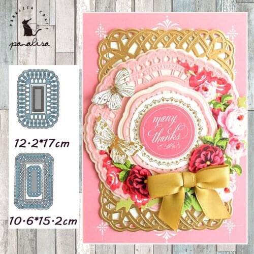 Panalisacraft Lace Frame Background Metal Cutting Dies And Stamps cut die scrapbooking Album Paper Card Craft Embossing
