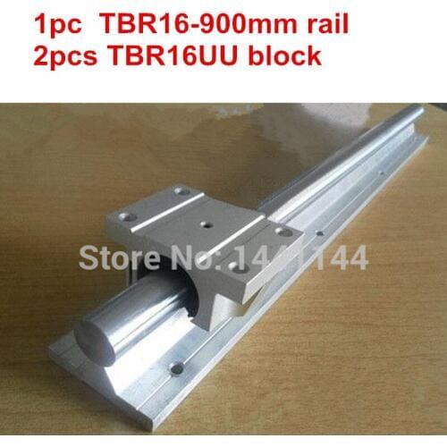 TBR16 linear guide rail: 1pcs TBR16 - 900mm linear rail + 2pcs TBR16UU Flange linear slide block