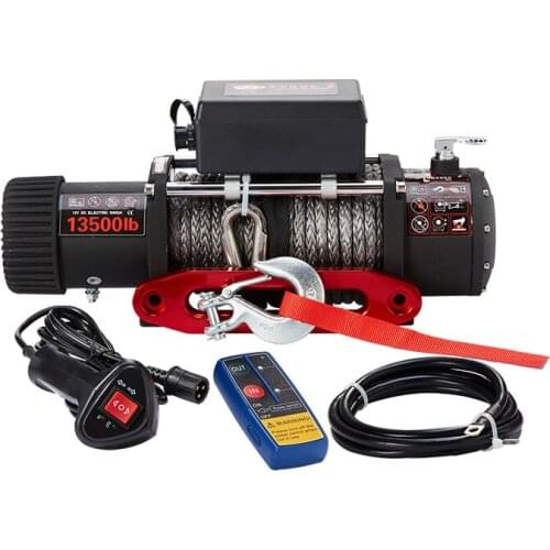 Power motor strong gears quiet brake recovery 13500lb winch 12V for jeep auto car offroad 4x4