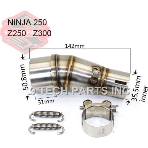 Motorcycle Exhaust middle pipe stainless steel Muffler link pipe middle section adapter pipe for kawasaki Ninja 250R Z250 Z300