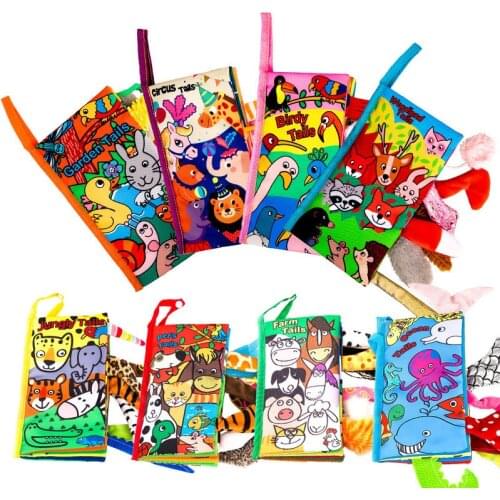 Baby animals tails soft cloth book Baby Early Learning soft books 3D Cloth Cognitive Early Learning toys