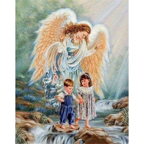 Angel And Child Printed 11CT Cross Stitch Embroidery Full Kit DMC Threads Craft Handiwork Sewing Handmade Promotions Needle Gift