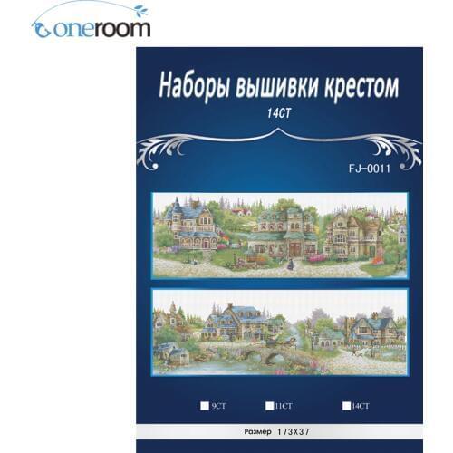 14CT Printing European Town Counted Cross Stitch Cross Stitch Cross Stitch Kit Embroidery