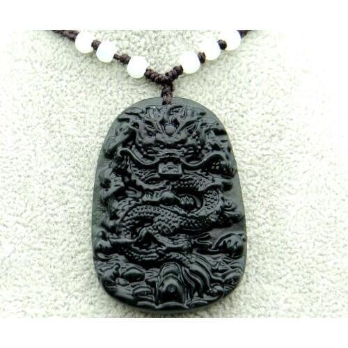 Wholesale Natural stone Quartz crystal Chinese stone hand-carved amulet Dragon pendant for diy Jewelry making necklace A1