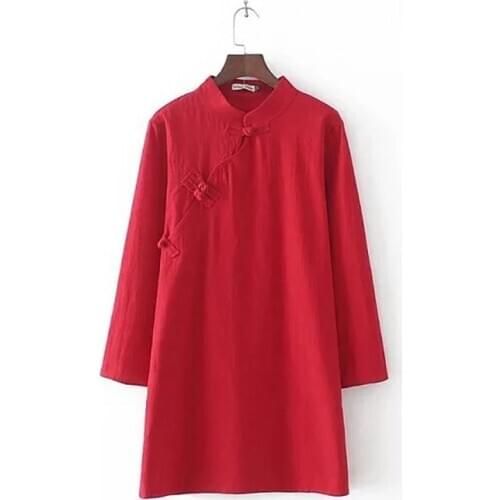 Retro Fashion Womens Coat Spring Autumn Thin Long Sleeve Buckle Cotton Linen Jackets Women Plus Size Jacket Mother Dress 5XL