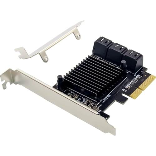 PCI-E SATA Ⅲ 6 Ports Desktop Riser Card SATA3.0 Hard Drive 6Gbps Expansion Card