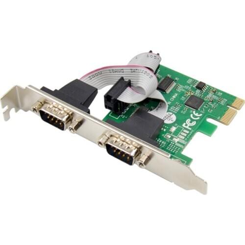 PCIE 2 serial port converter card DB 9 pin RS232 serial industrial COM port expansion card chip asix AX99100 adapter controller