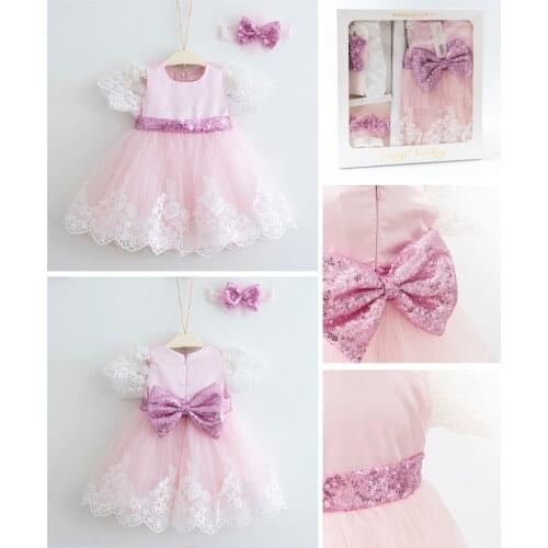 Baby Girls Dress Newborn Party Costume Infant Clothing Carnival Baptism Christening Dresses Wedding Clothes 4 Pcs For 3-6 Months