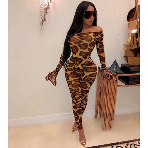 Mesh Sheer Leopard Camouflage Two Piece Set Women Festival Clothing Sexy Rompers Top Pant Matching 2 Piece Club Outfits