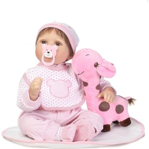 55cm Silicone Reborn Baby Doll Toys Simulation fashion newborn 22inch adorable High-end Christmas Brithday New Year Gift