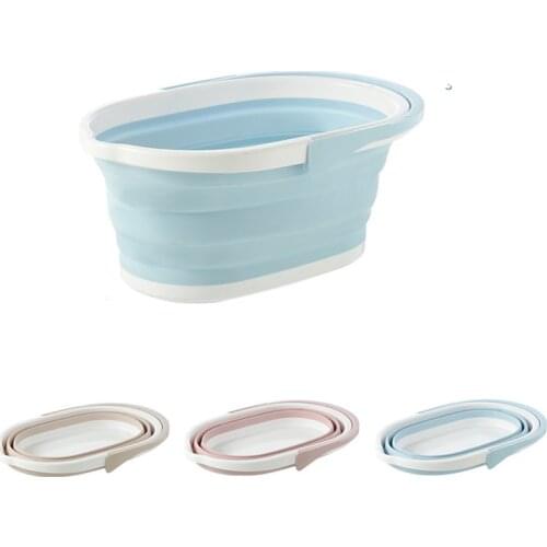 Folding Plastic Mop Bucket Camping Wash Bucket With Handle Collapsible Floor Mop Cleaning Fishing Car Wash Bucket Household Tool