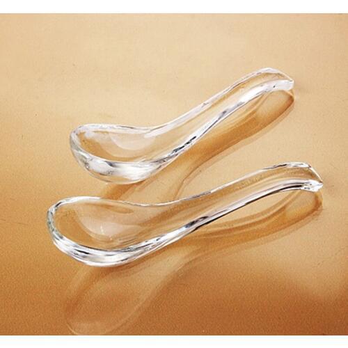 Tranparent Crystal Spoon Glass Soup Spoon for Kitchen Home Furnishing Necessity