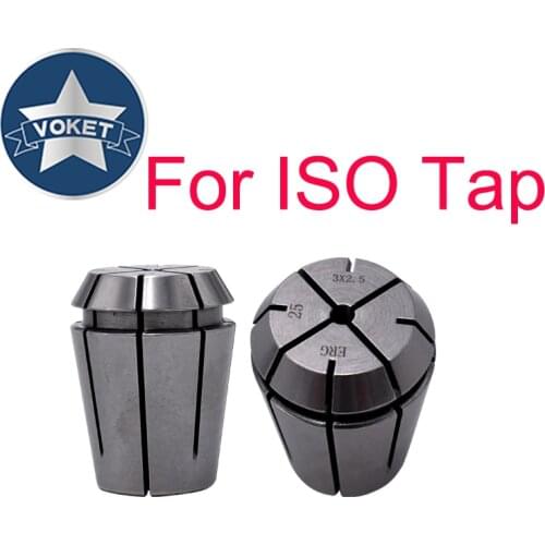 VOKET CNC ERG 16 20 25 32 High Precision Front Round Rear Collet Tapping Chuck Tap Rigid Lock Spring Collet Chuck For ISO Tap