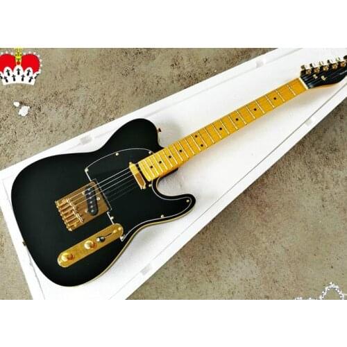 Top quality FDTL-2016 matte black color solid body maple fretboard gold hardware TL electric guitar, Free shipping