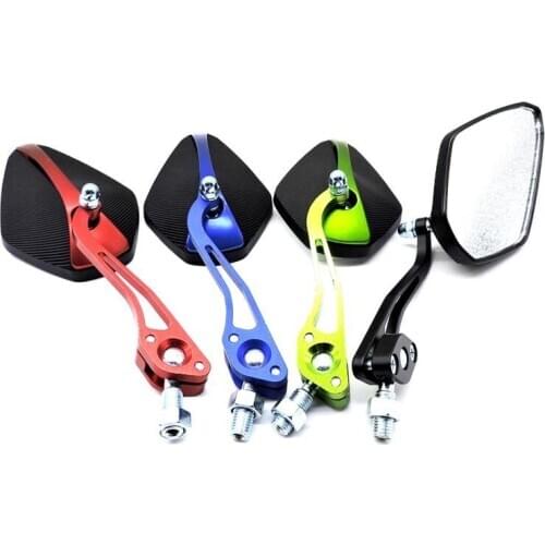 2Pcs/Set 8/10mm Motorbike Scooter Motorcycle Handlebar Mount aluminum alloy arm Rear View Mirrors High grade hard plastic shell