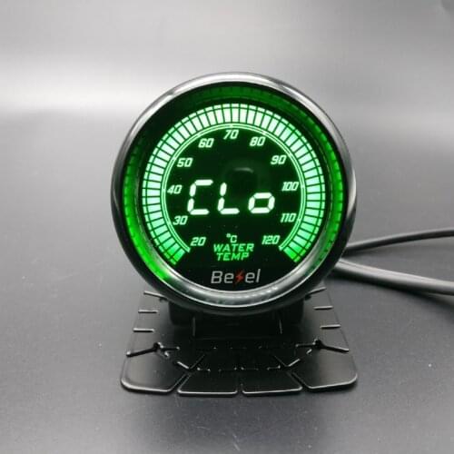 New design 2" 52mm EVO LCD water temp gauge coolant temp monitor 7colors included gauge pod super LED backlight