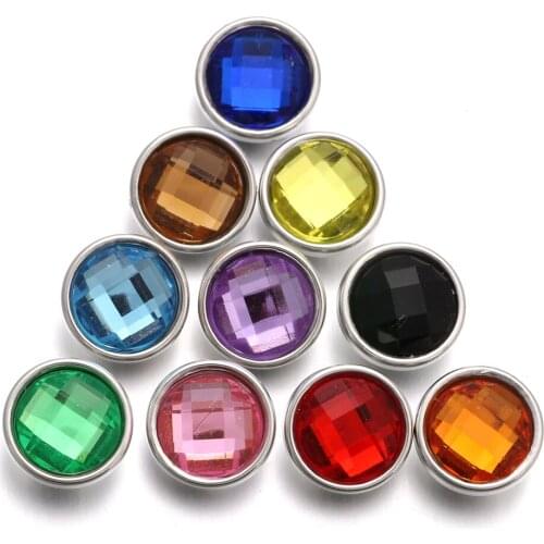 10pcs/lot Mixed Colorful Resin Snap 12mm Snap Buttons Jewelry Fit 12mm Snap Bracelets & Bangles Charm Jewelry For Women Men