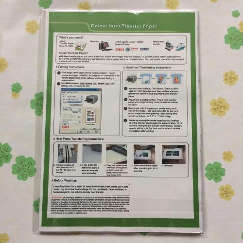 100 pcs*A4 White Self Weeding Laser Heat Fabric Transfer Paper No Need Cutting