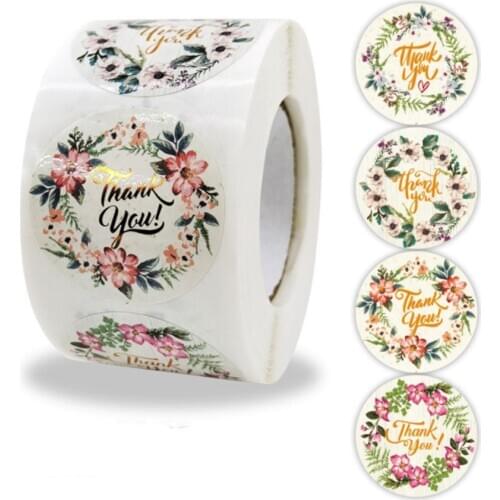 100pcs/lot Wedding thank you Handmade Floral Design Transparent Hot Stamping Paper Sealing label sticker DIY Gifts Packing