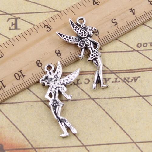12pcs Charms Butterfly Fairy Angel Girl 33x14mm Tibetan Pendants Crafts Making Findings Handmade Antique DIY Jewelry