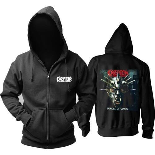 13 styles Kreator Zipper Sweatshirt Cotton Soft Rock Hoodies Winter shell jacket punk death heavy metal Skull Brain sudadera