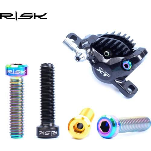 RISK 2pcs M6x23.5mm Titanium Bicycle Disc Brake Master Cylinder Fixing Bolts Mountain Bike Hydraulic Disc Fastening Screw