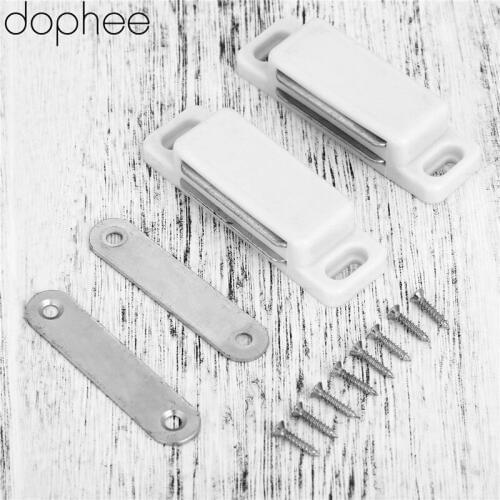 Dophee 74*23MM Magnetic Door Catches Cupboard Wardrobe Magnetic Cabinet Latch Catches Stop Stoppers Self-Aligning Magnet 2pcs