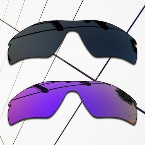 E.O.S 2 Pieces Black & Purple Polarized Replacement Lenses for Oakley Radar Path Sunglasses