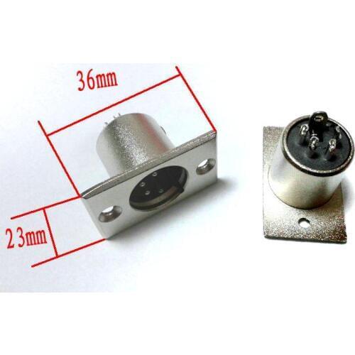 20pcs metal XLR 4-Pin male plug chassis adapter