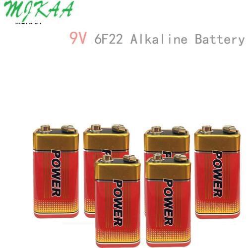 4/6PCS 9V 6F22 Alkaline Battery Laminated Carbon Batteries for Alarm Wireless Microphone Mercury Free Long working life