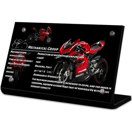 Acrylic display stand brand for Technic Ducati Panigale V4 R 42107 Motorcycle building blocks