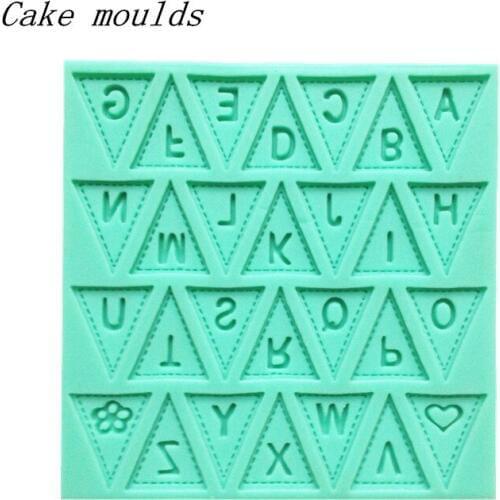 ANGRLY Letter Flag Lace Silicone Cake Mold Decorating Baking Pastry Chocolate Mould Cooking Tool Molds Fashion Design Sale