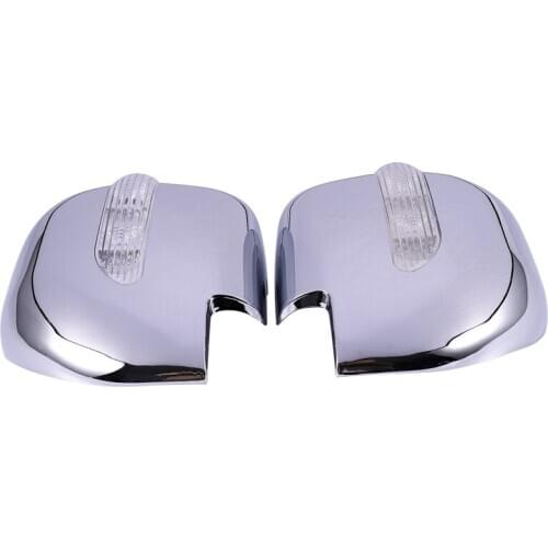 Car Door Mirror Covers with Led ABS Chrome Plated for Mitsubishi Pajero V73 2001