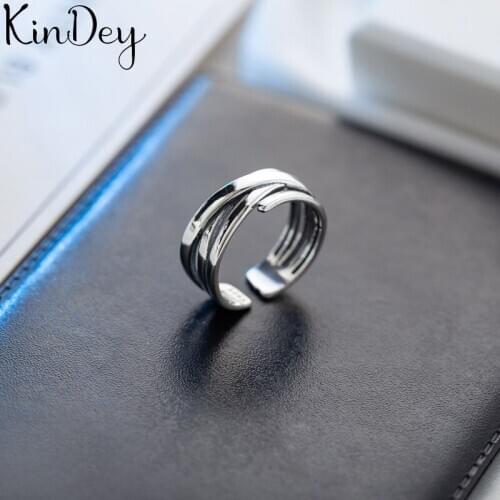 Boho Antique Silver Color Irregular Chains Rings For Women Men Statement Jewelry Finger Ring anillos mujer bijoux Wholesale