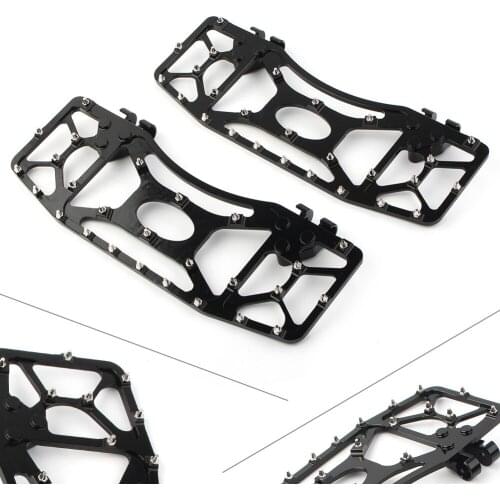 Black Motorcycle Wide Foot Pegs Floorboard Floor Board MX Style 2Pcs For Harley Davidson Touring Electra Road Glide Dyna FLD