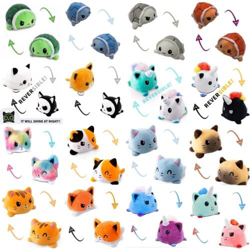 Double-Sided Reversible Cat Dog Kids Soft Gift Plushie Animals Unicorn Double-Sided Flip Doll Toy Peluches For Pulpos Plush Toys