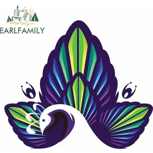 EARLFAMILY 13cm x 11.6cm for Peacock Blue Dreamy Car Sticker Waterproof Anime Decal Motorcycle Windows Anime Bumper Decoration