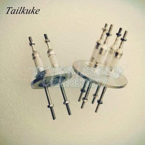 KF40 Electrode Flange KF50 Vacuum Electrode Flange Ceramic Seal Electrode Vacuum Penetrating Piece