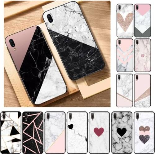 Granite Pink White Marble Phone Case For Vivo Y91C silicon Case Soft Protective Phone Case for Y11 Y17 Y19 V17 Shell TPU coque