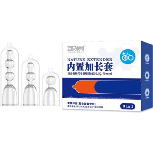 Toys For Adults 18 Crystal Penis Extender 3.5 cm - 8 cm Sleeve Reusable Increase Pennis Intimate Goods Men Using With Condoms