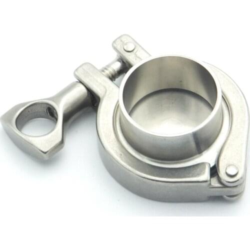 304 Stainless Steel Sanitary Pipe Fitting Set 19mm Pipe OD Sanitary Weld Ferrule + 1/2" Tri Clamp + Silicon Gasket + End Cap