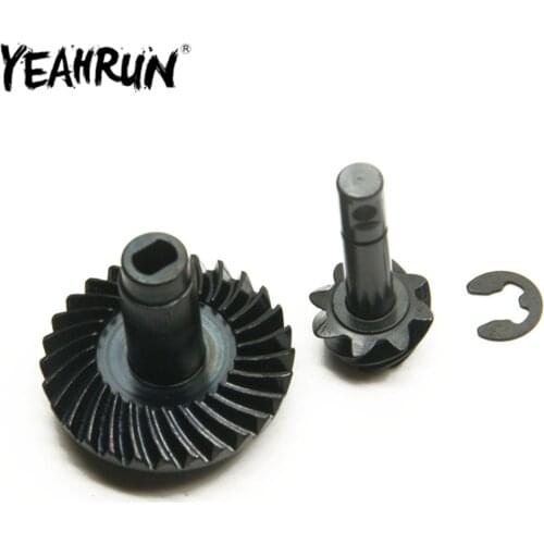 YEAHRUN 8T 30T Steel Helical Bevel Axle Gear Kit for 1/10 RC Crawler Axial SCX10 II 90046 Front Rear Axle Gear Replacement Parts