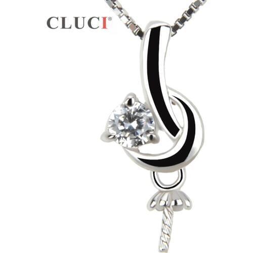 CLUCI 925 sterling silver pendant accessory for women DIY pearls pendant, 16.4*7.3 mm charm necklace pendant jewelry SP151SB