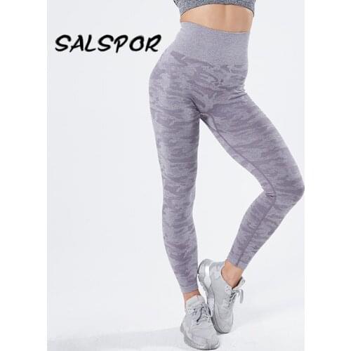 SALSPOR Seamless Leggins Sport Women Fitness Camouflage Leggings Push Up Knitted Womens High Waist Legging Workout Running