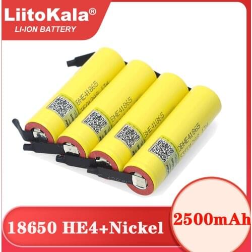 Liitokala Lii-HE4 2500mAh Li-lon Battery 18650 3.7V Power Rechargeable batteries +DIY Nickel sheet
