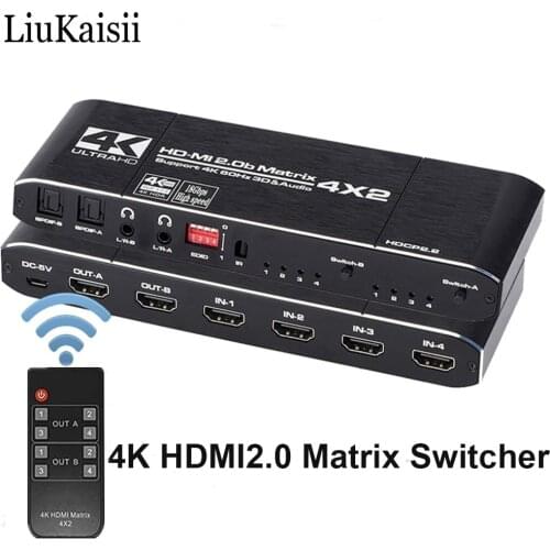 Matrix Switcher 4K 60HZ HDMI-compatible 4 In 2 Out Splitter 4X2 for XBOX PS4 Smart Android HD TV 4K 4 in 2 out Adapter